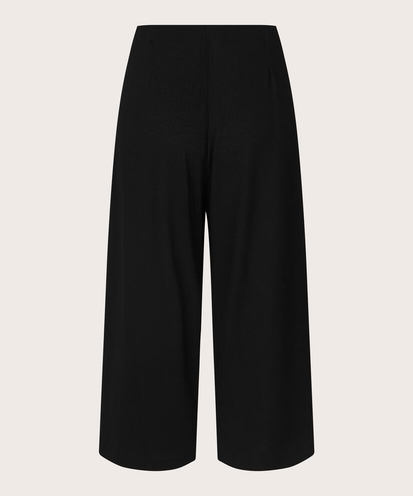 verkürzte Jerseyhose mit elastischem Bund, Black