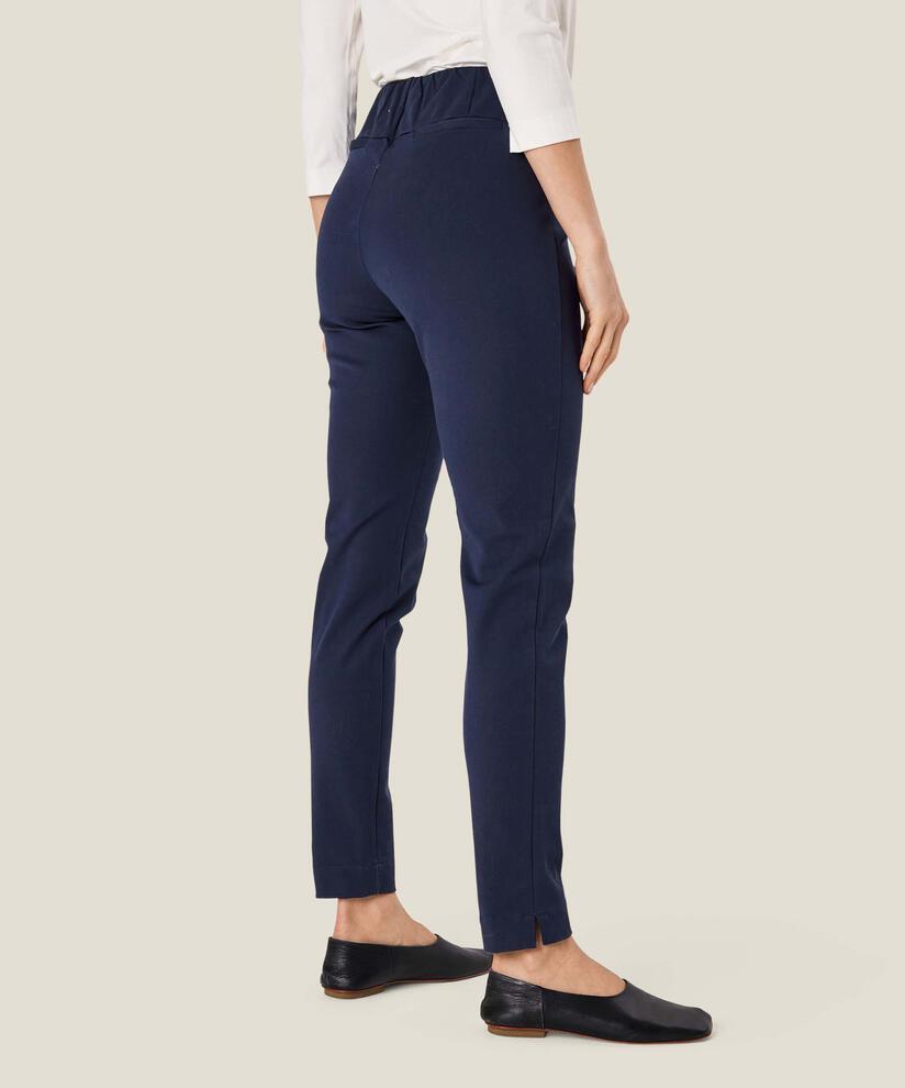 Eng anliegende Hose aus Baumwollstretch, Navy