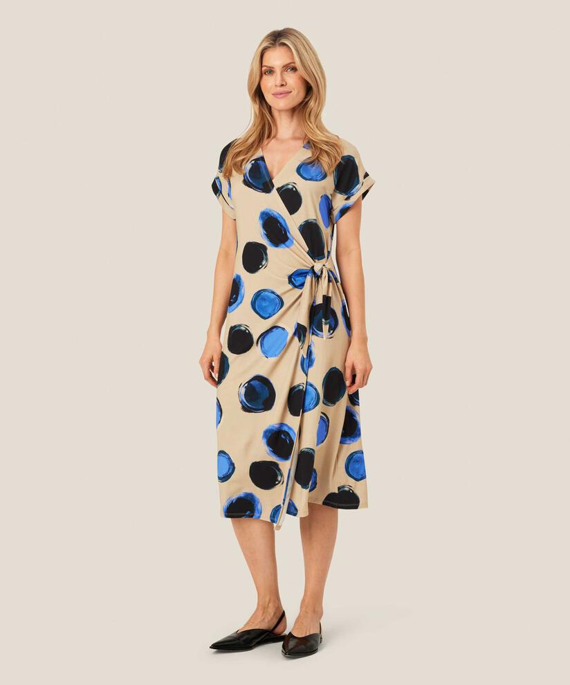 Bedrucktes Jerseykleid mit Wickeleffekt, Ultramarine