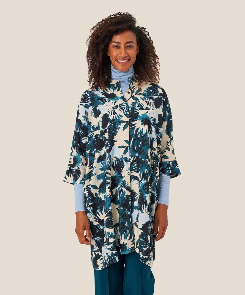 Bedrucktes Hemdblusenkleid aus Viskosemischung, Reflect Pond