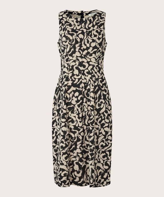 Tailliertes Jerseykleid ohne Ärmel, Black