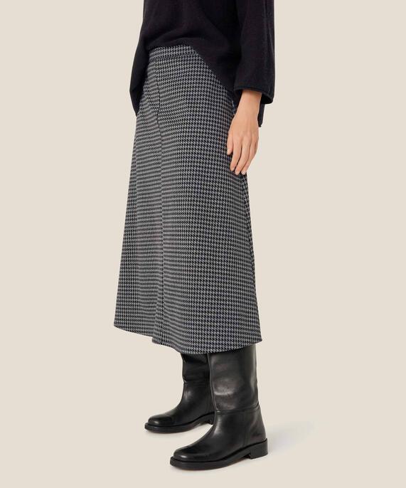 Rock aus schwerem Jersey mit elastischem Bund, Black