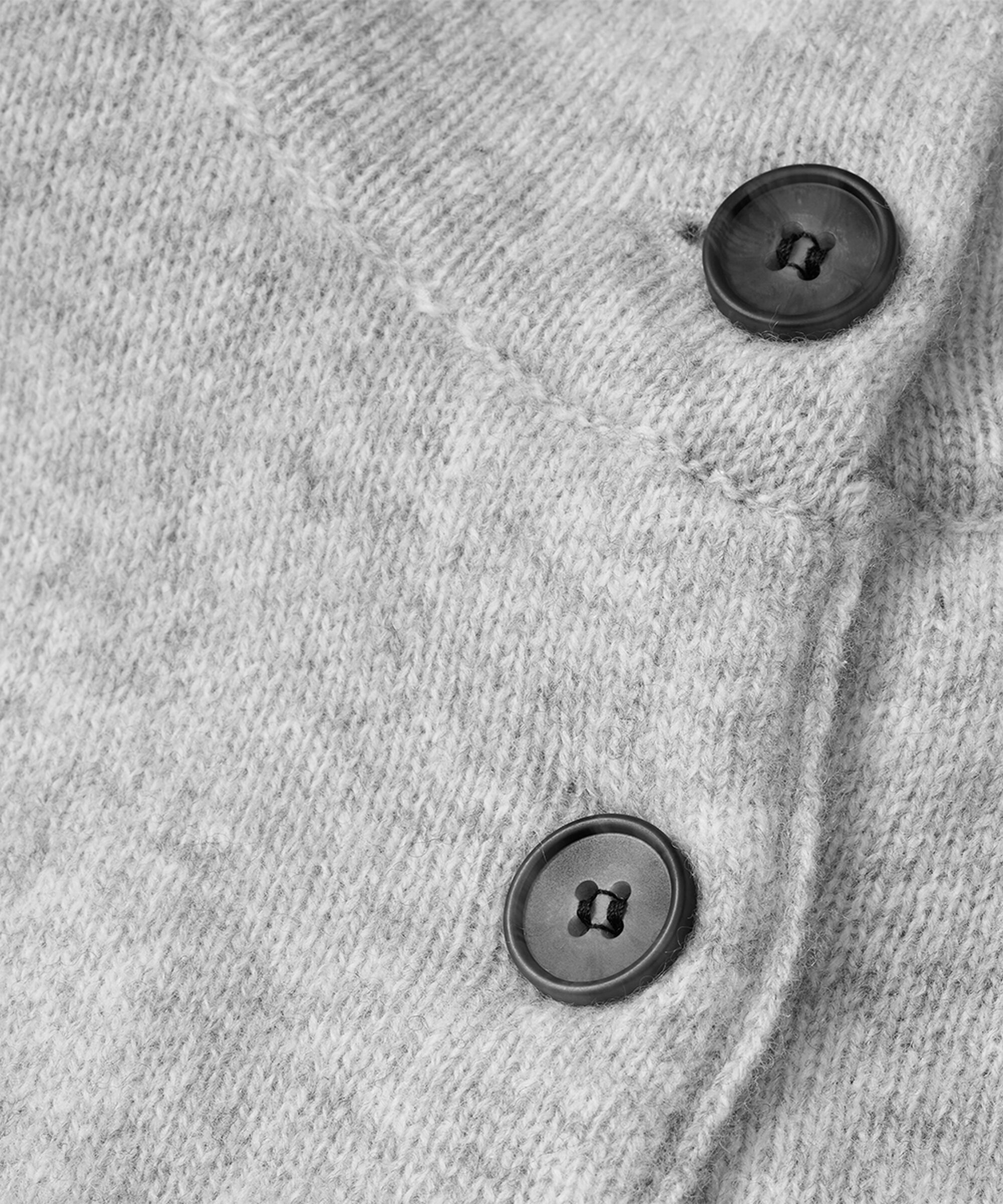 Strickjacke aus Wolle mit hohem Kragen, L. Grey mel.