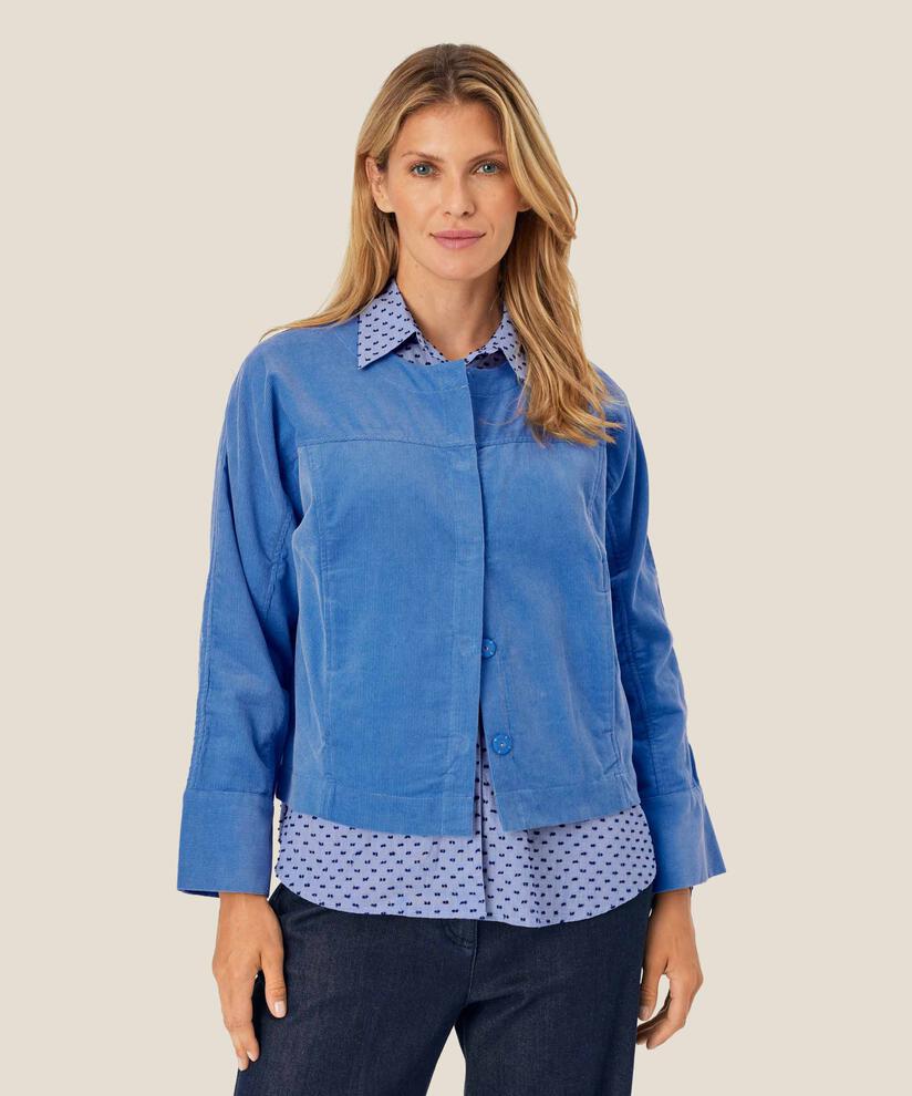 Samtjacke mit verdeckten Knöpfen, Federal Blue