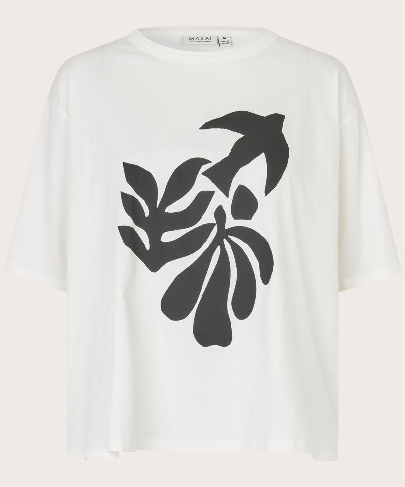 bedrucktes Baumwoll-T-Shirt mit Rundhals, Jet Stream