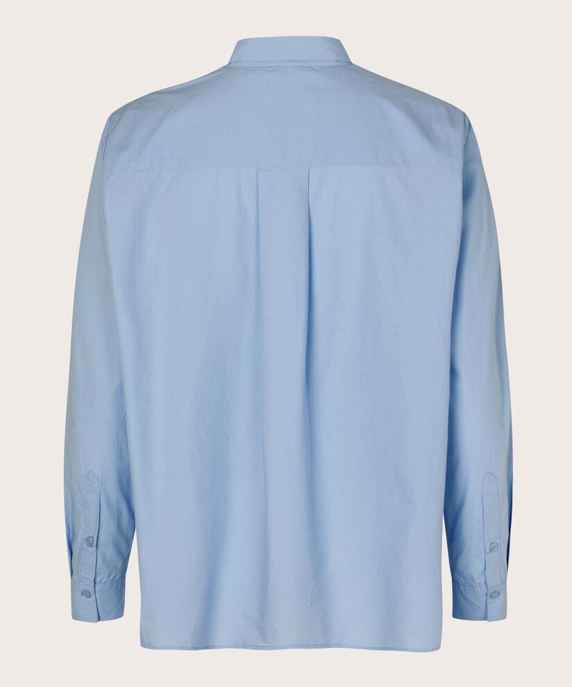 Button-down-hemdbluse Aus Baumwolle, Brunnera Blue