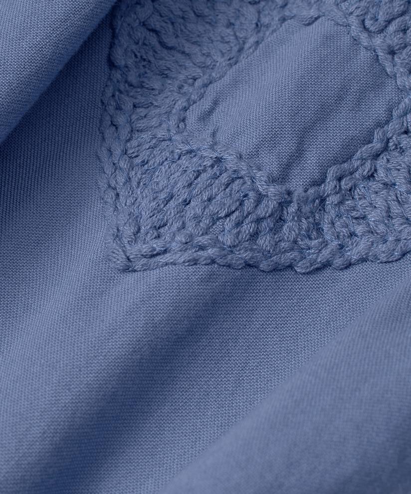 Baumwollhemd mit gestickten Details und Fronttaschen, Bijou Blue