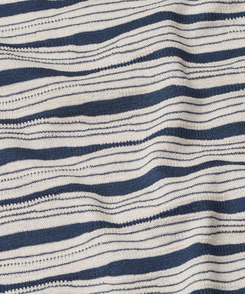 feminines gestreiftes Rundhals-T-Shirt, Mood Indigo
