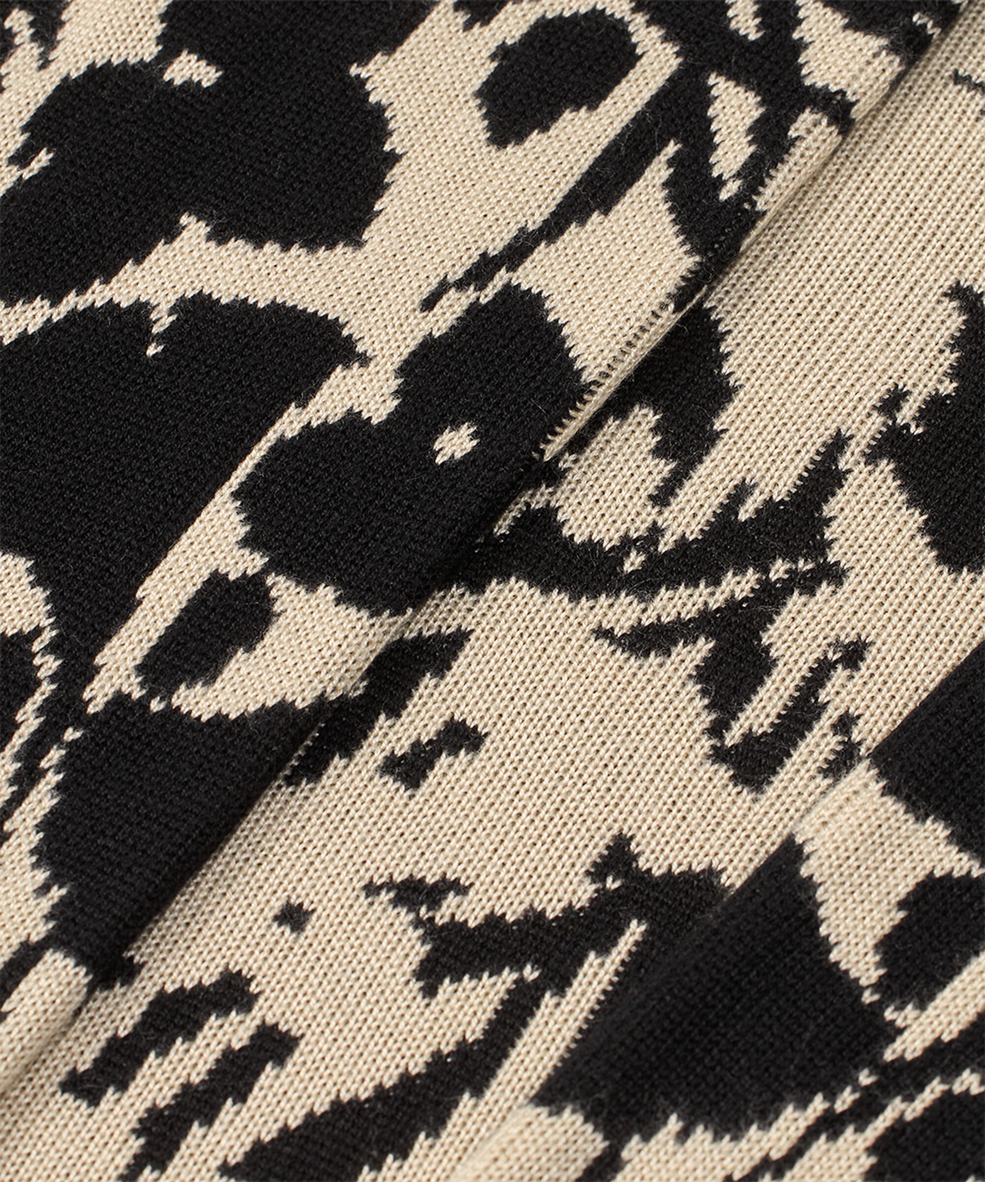 Offener Cardigan mit Strickmuster und kontrastierendem Rand, Black