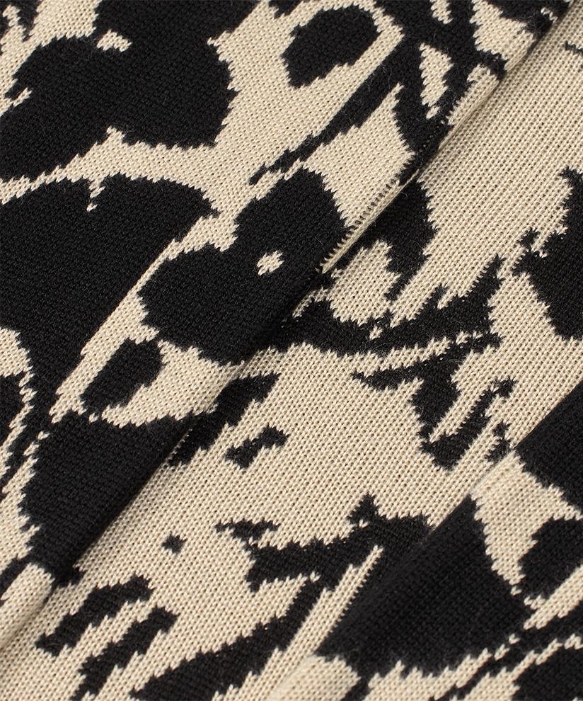 Offener Cardigan mit Strickmuster und kontrastierendem Rand, Black