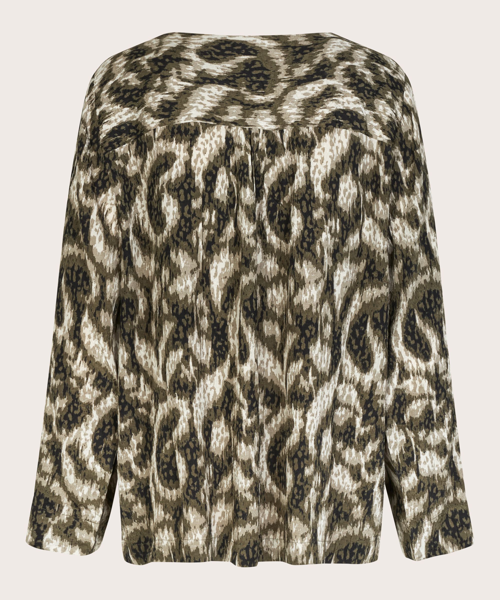 Viskosebluse mit gesmoktem Detail, Sea Turtle