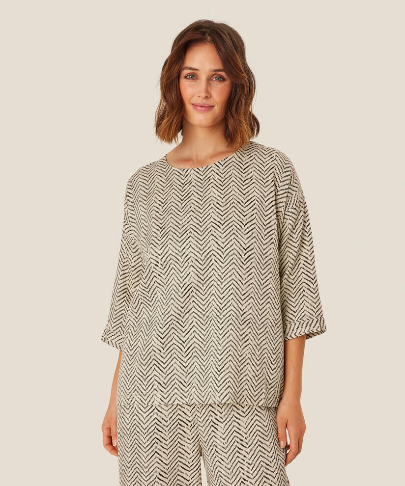 Viskosebluse Mit 3/4 Ärmeln, Fog