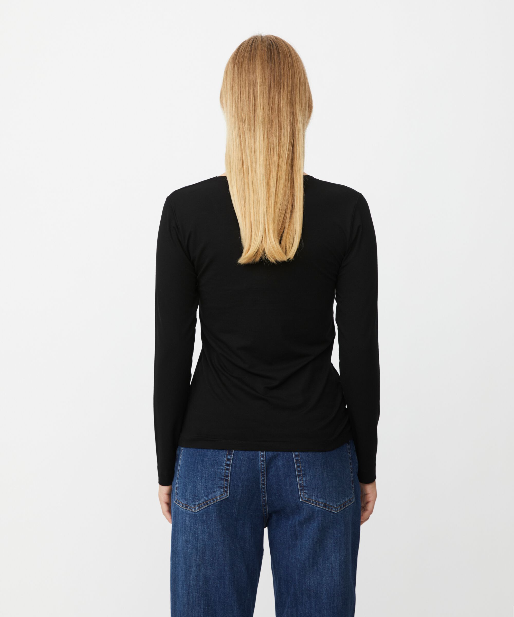 Weiches Jersey-top Mit Langen Ärmeln, Black