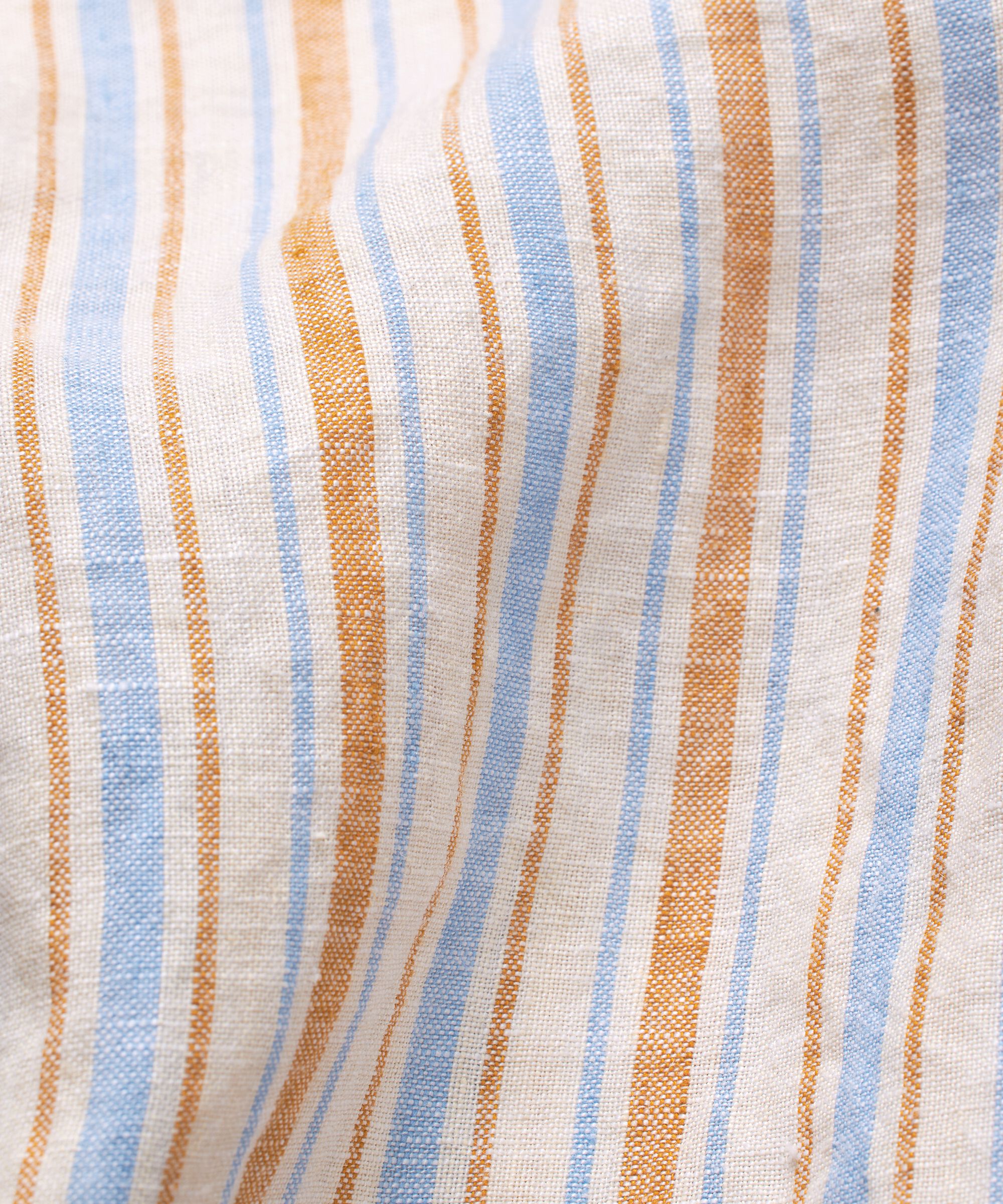 gestreifte Leinenshorts mit Gummizug auf der Rückseite, Inca Gold