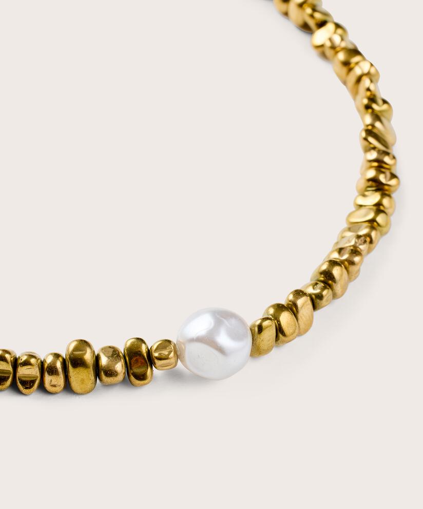 Halskette mit kleinen Perlen, Gold