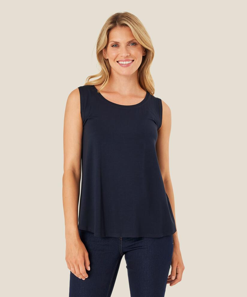 Ärmelloses Jersey-top, Navy