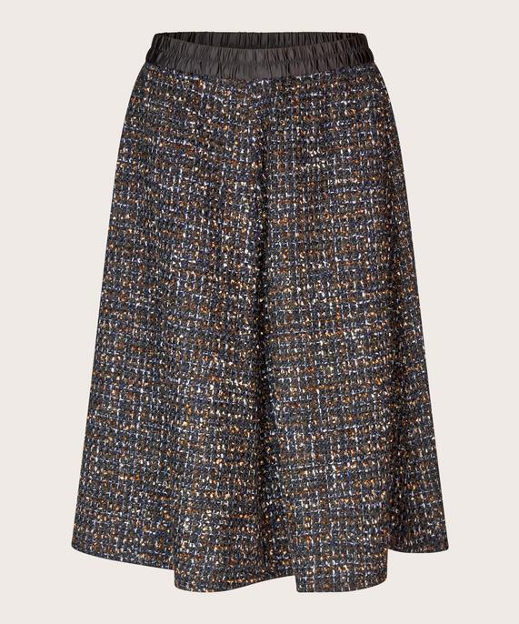 Bouclé-Rock mit elastischem Bund, Black