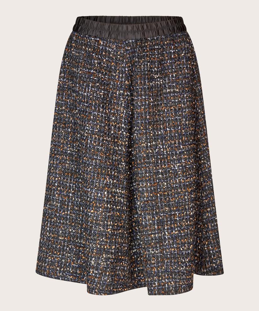 Bouclé-Rock mit elastischem Bund, Black