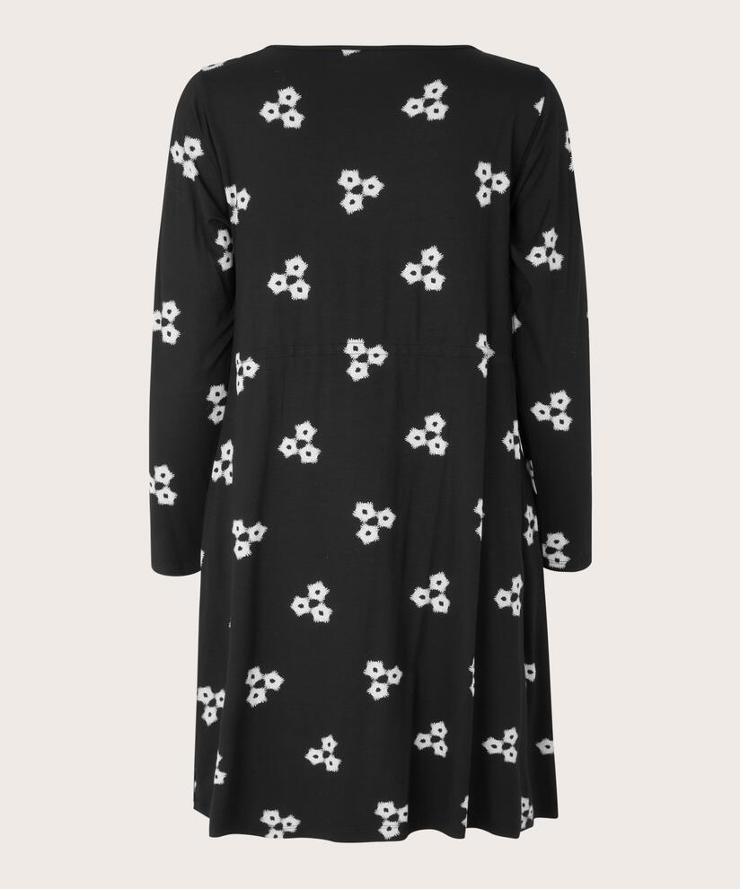 Jersey-Tunika mit weitem Ausschnitt, Black