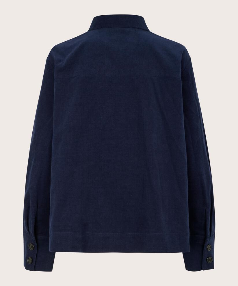 Samthemdjacke mit Kragen, Navy Blazer