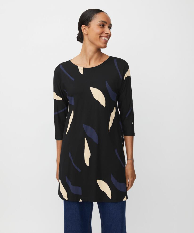 Langarm-tunika Aus Jersey Mit Eingrifftaschen, Navy Blazer