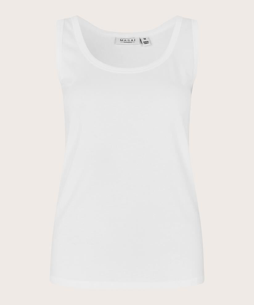 tailliertes Tanktop aus Stretch-Jersey, White