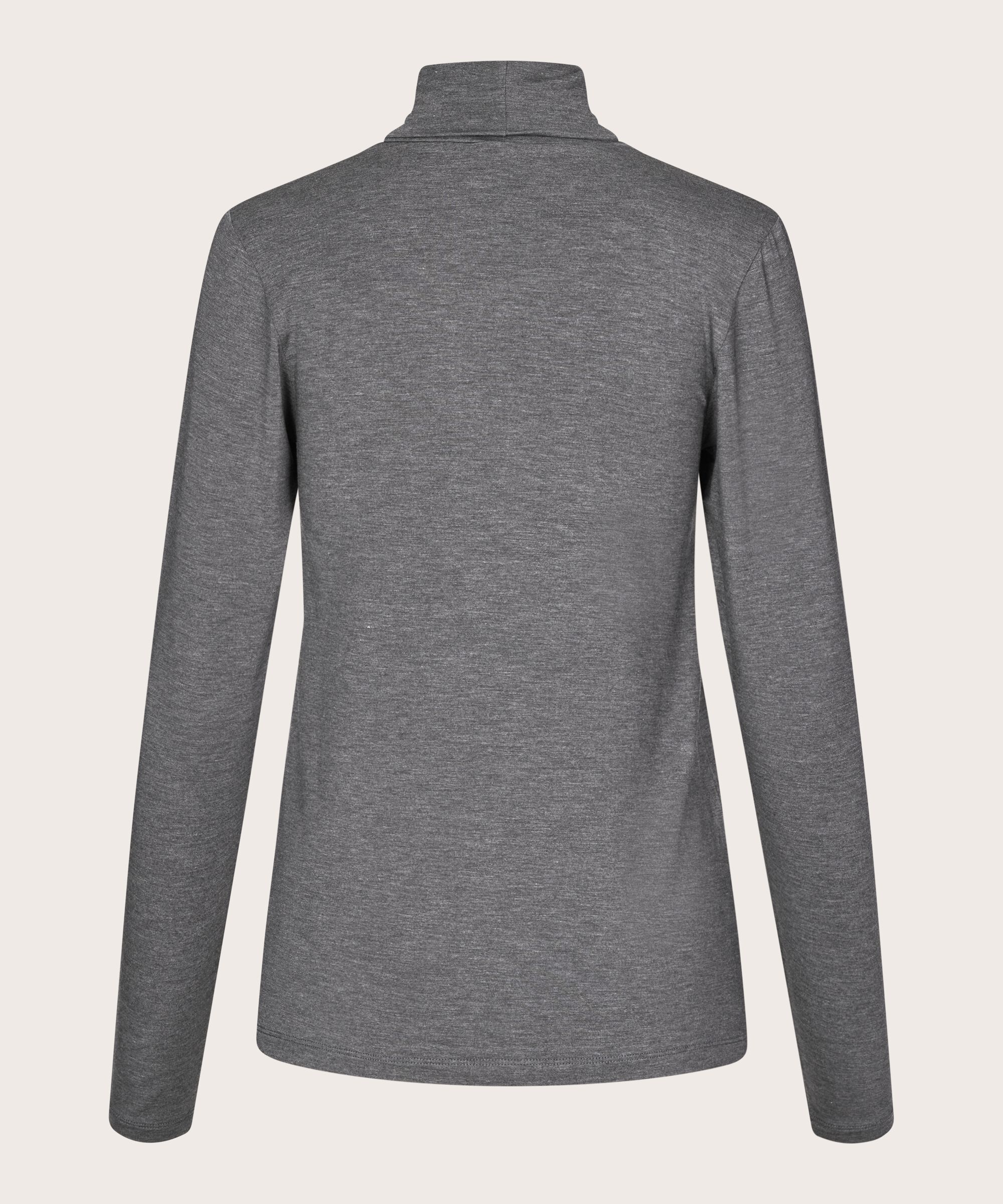 Rollkragenbluse Aus Weichem Jersey, D. Grey mel.