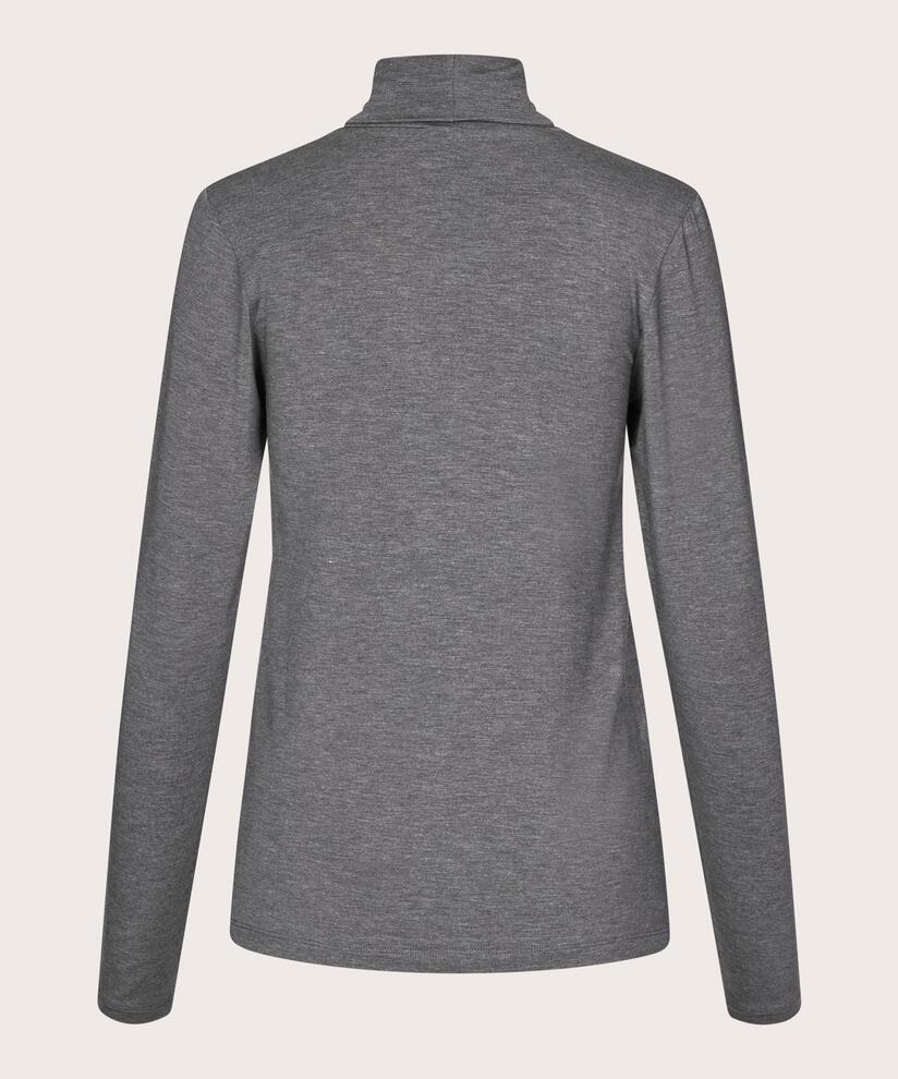 Rollkragenbluse Aus Weichem Jersey, D. Grey mel.
