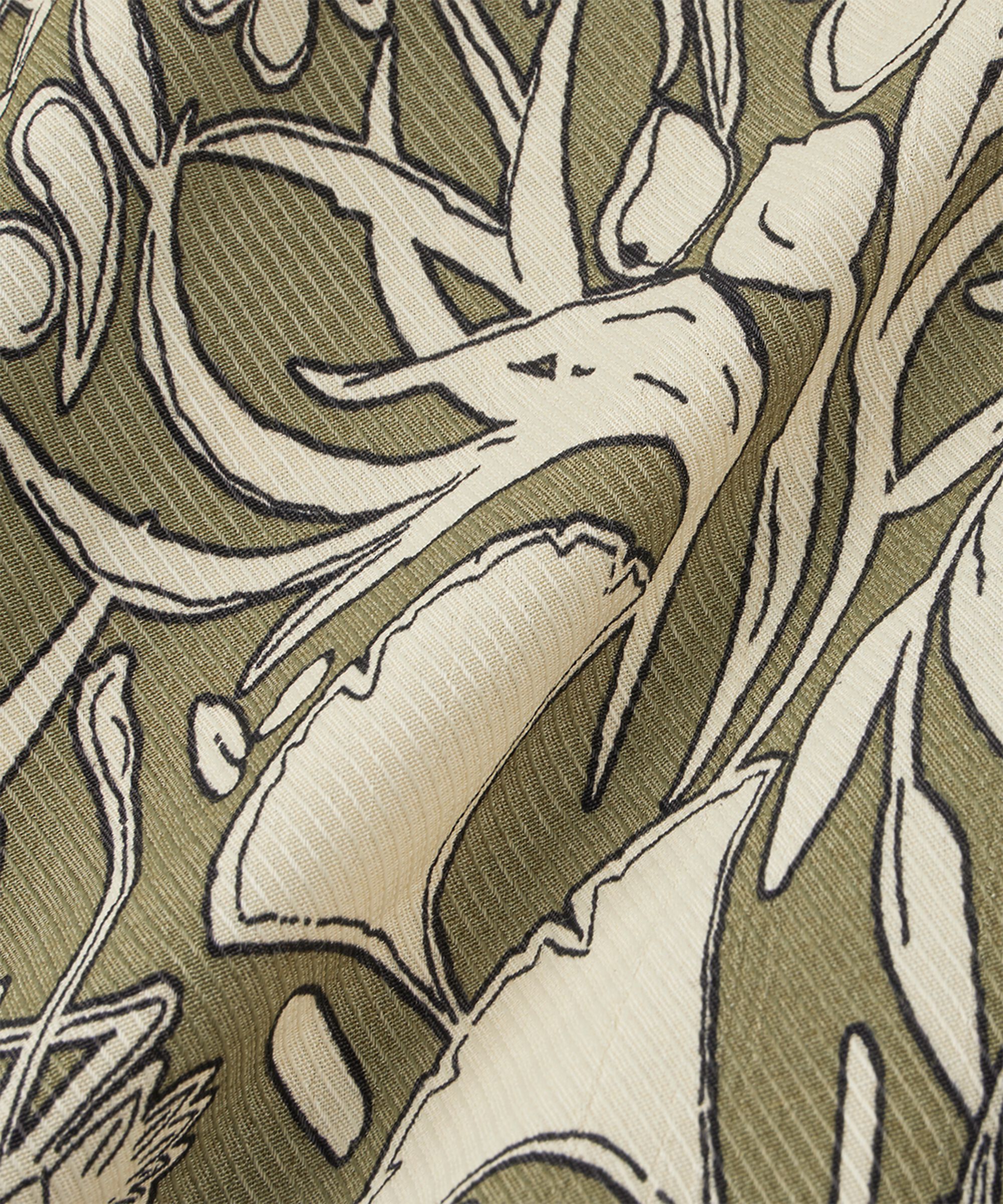 Gemustertes Viskose-top Mit Dreiviertelärmeln, D. Lichen Green