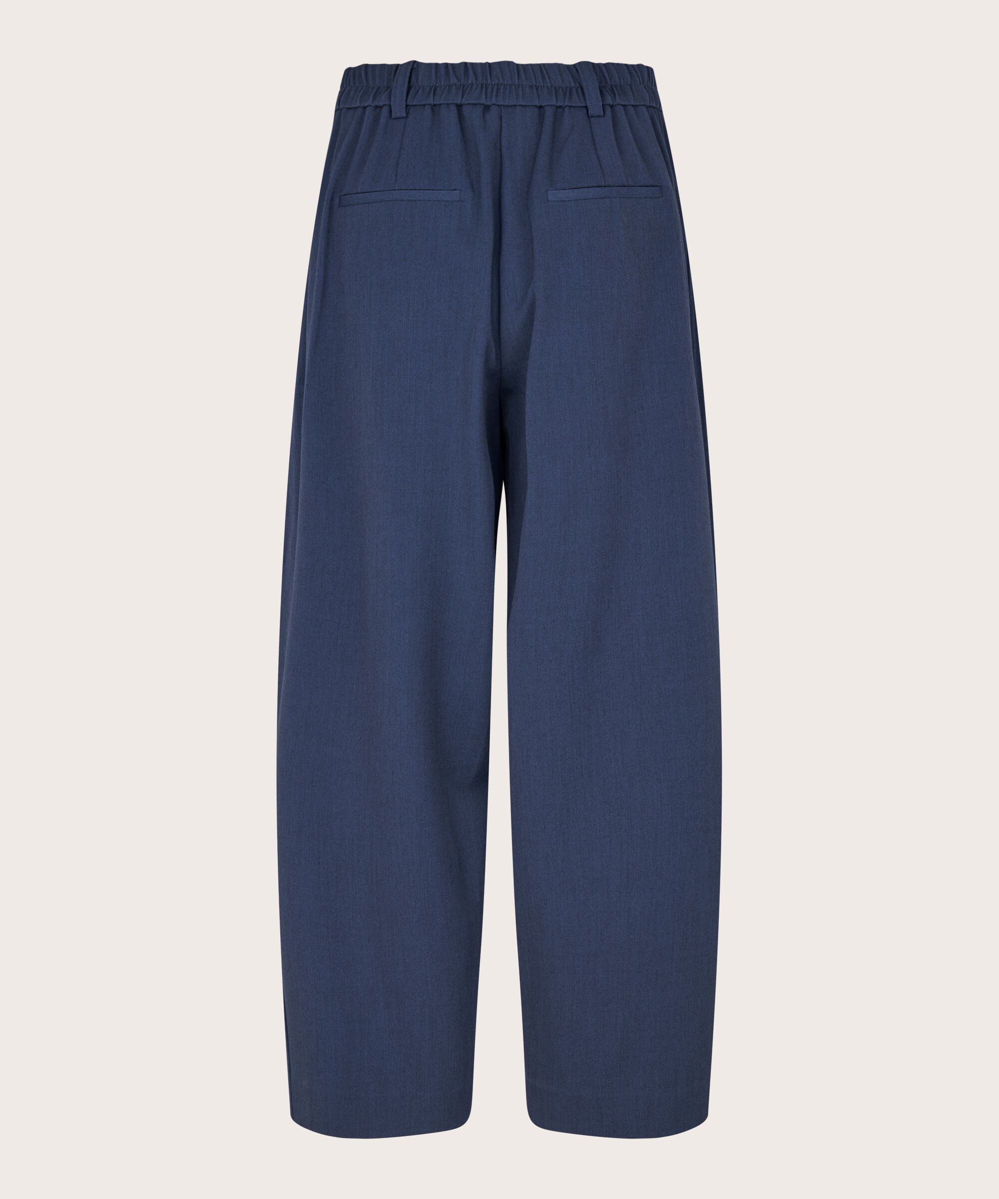 Gewebte Hose Mit Stretch Und Knopfdetail Am Bein, Navy Blazer