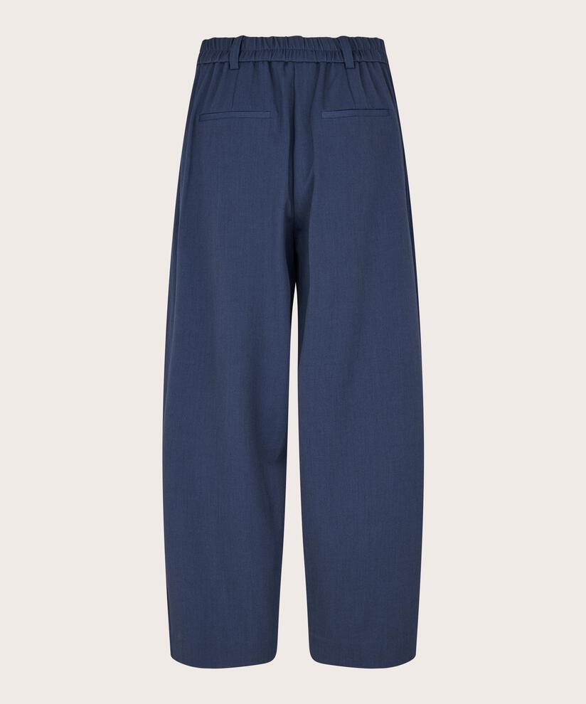 Gewebte Hose Mit Stretch Und Knopfdetail Am Bein, Navy Blazer