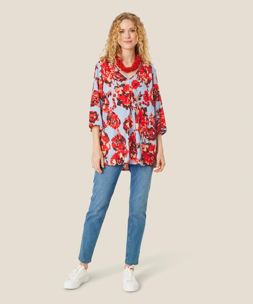 Statement-Halskette mit orangeroten Perlen, Orange com