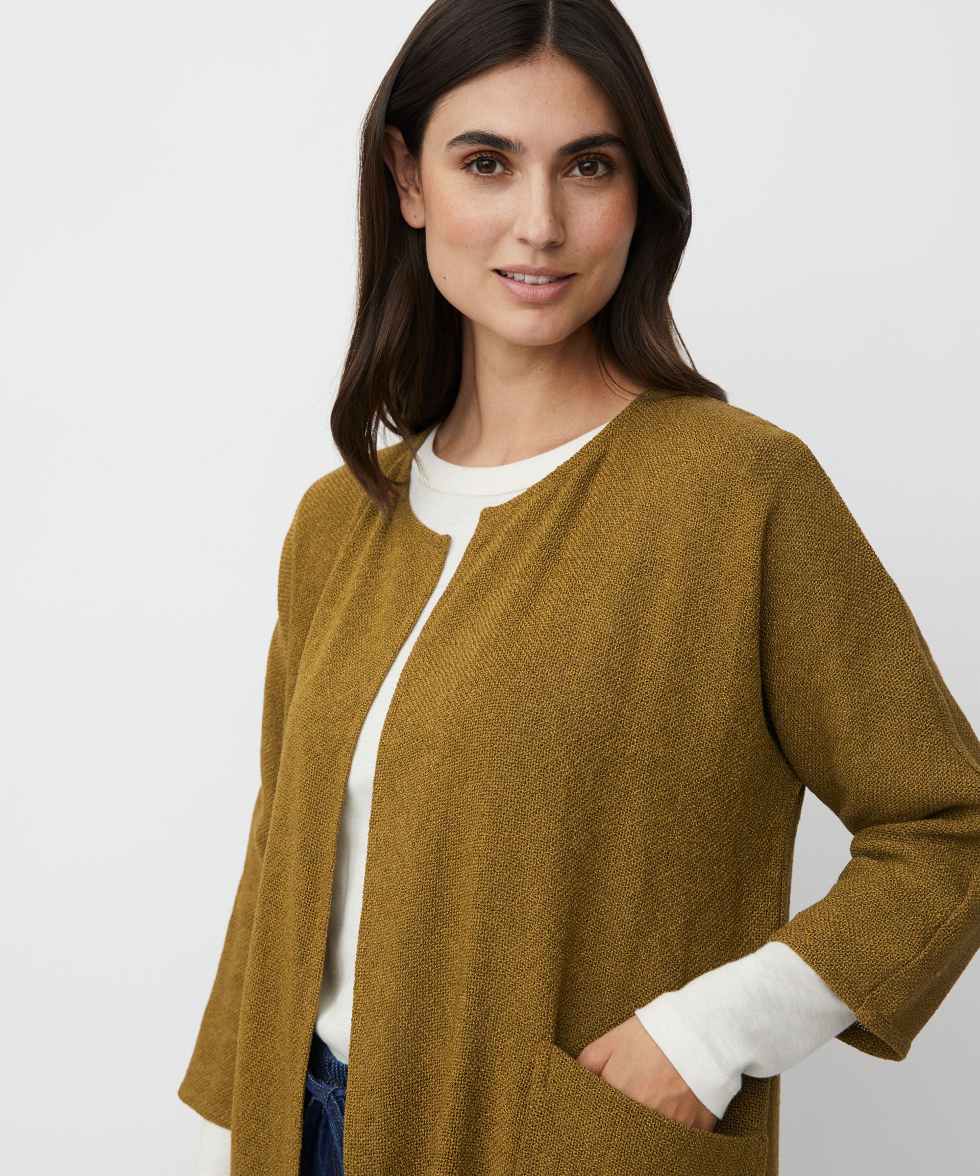 Lange Jacke Aus Bouclé, Breen