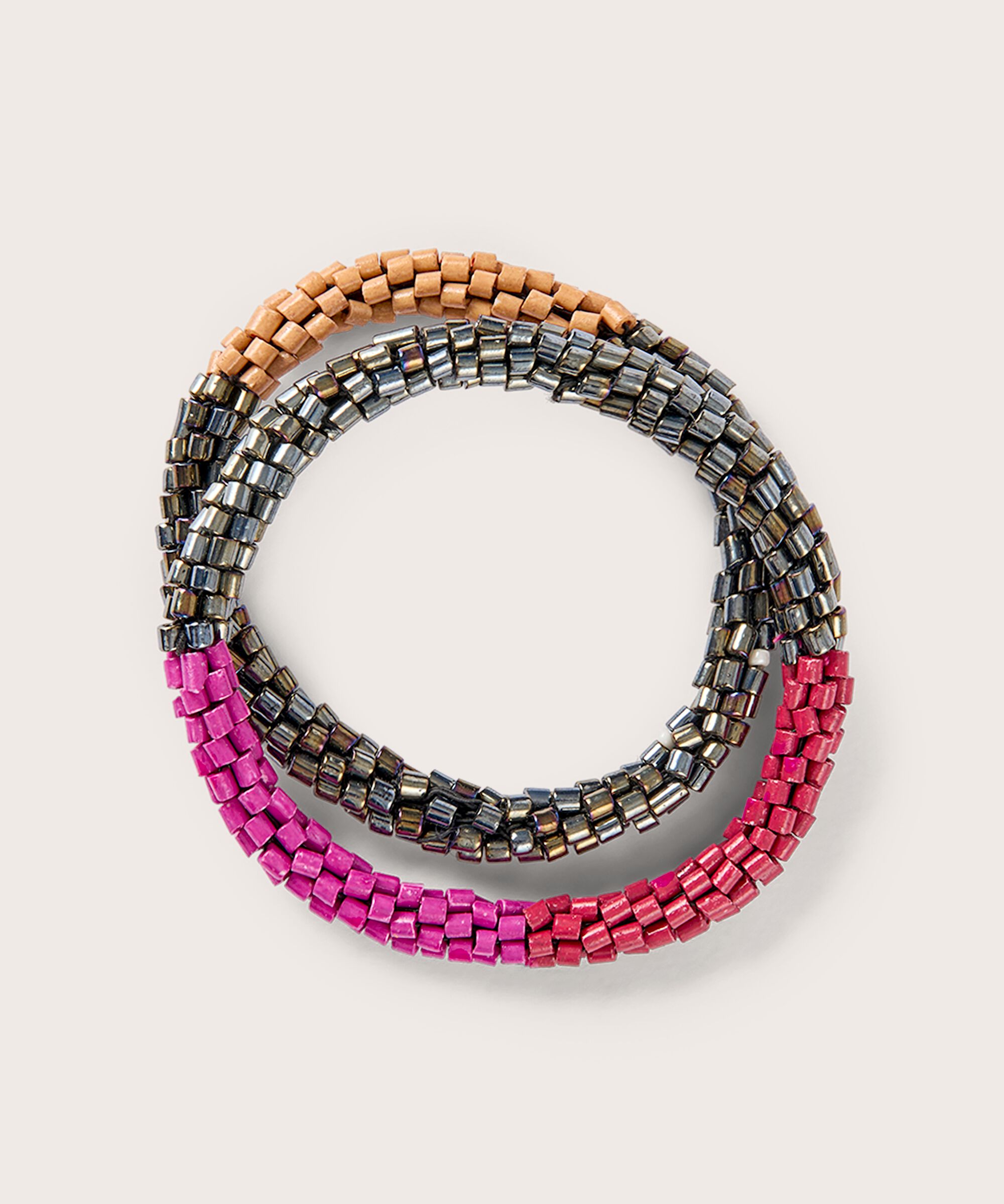 elastische Perlenarmbänder, Fuchsia Red