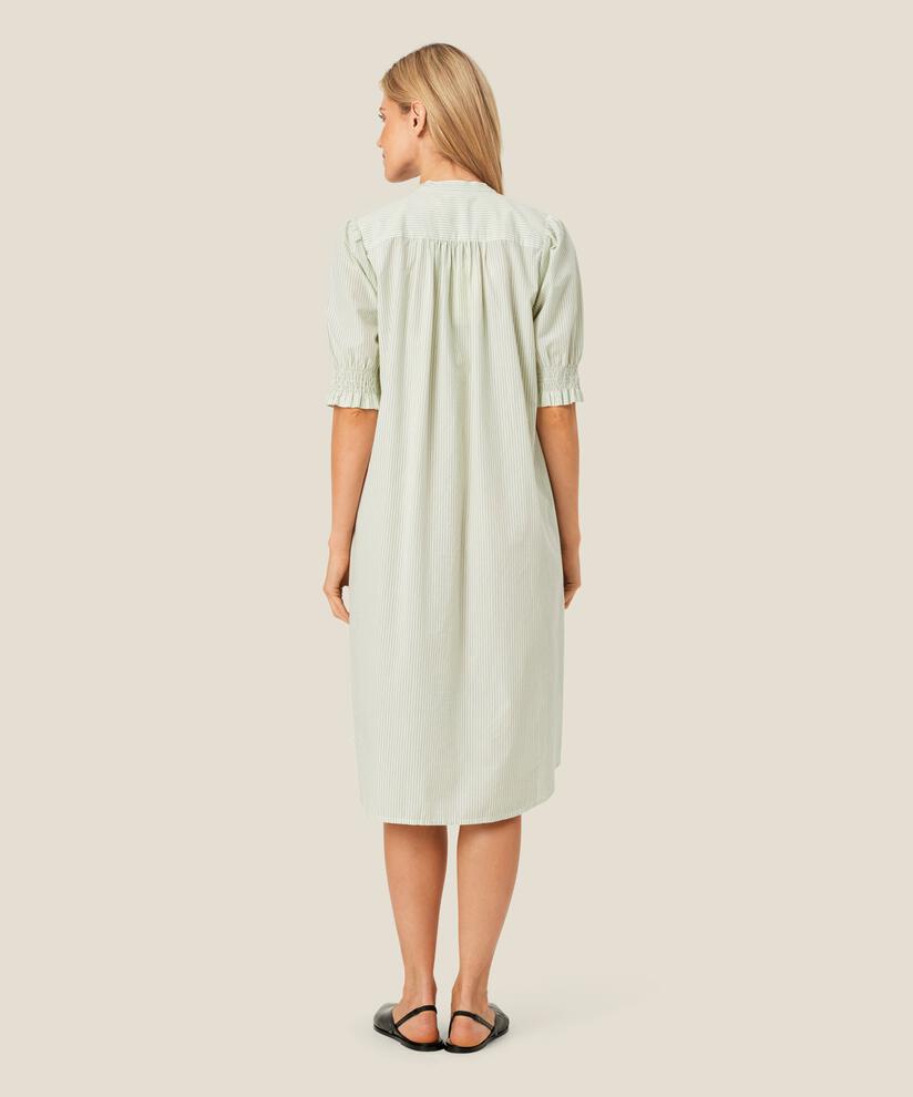 Hemdblusenkleid aus Baumwolle mit Stickerei, Frosty Green