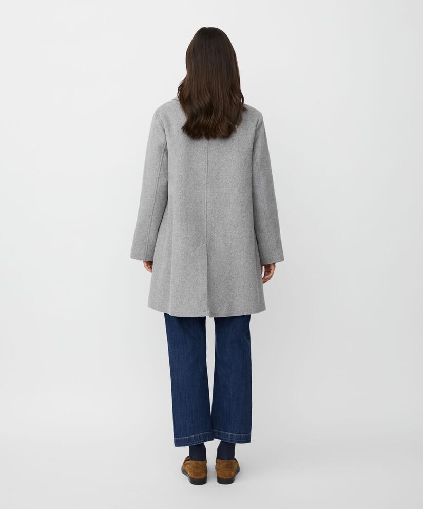 Wollmantel mit Thermofutter und Schlitz hinten, M. Grey mel.