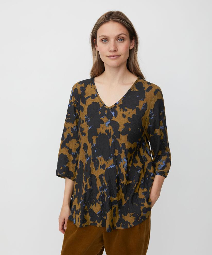 Bedruckte Viskosebluse Mit V-ausschnitt, Breen