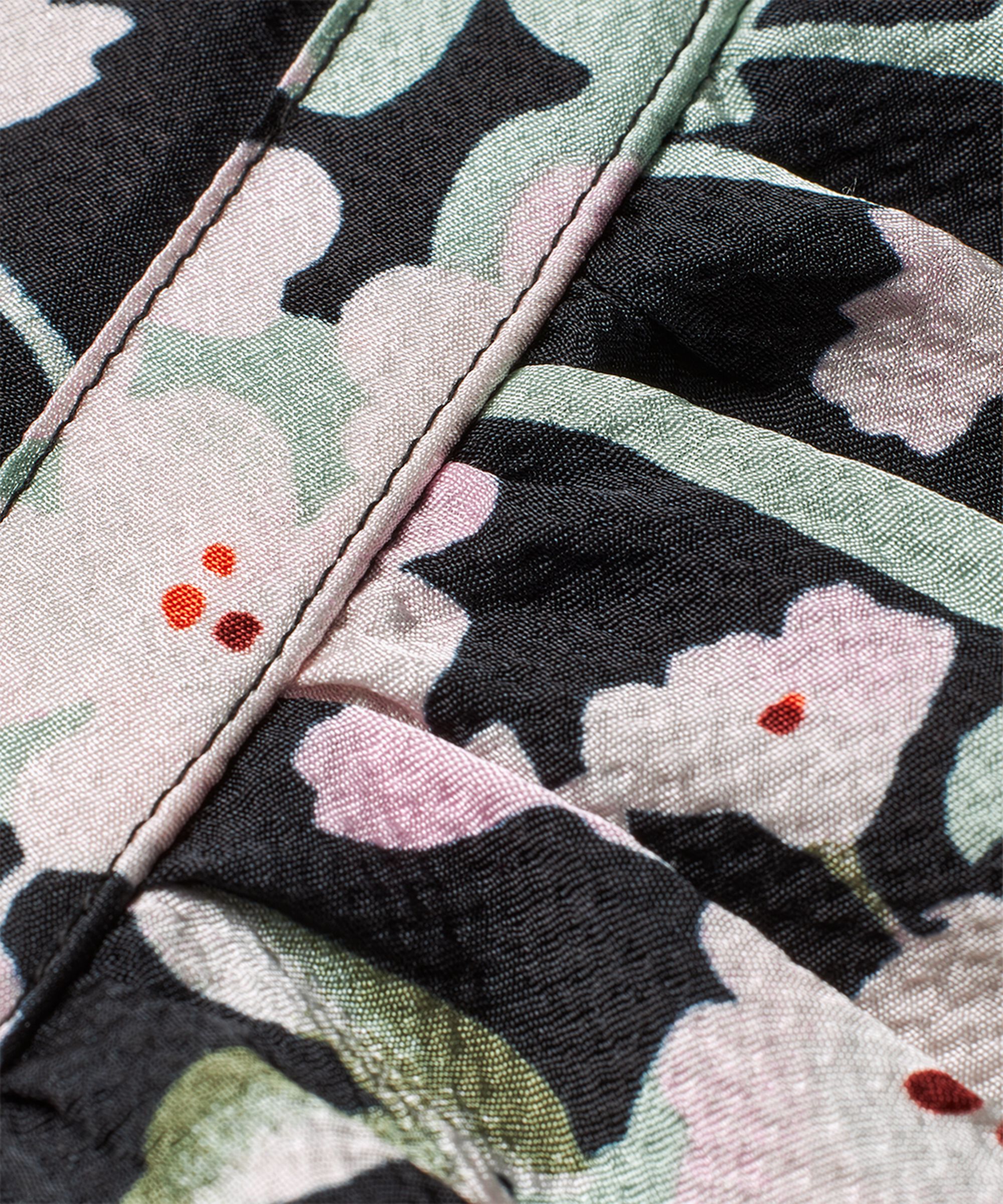 Geblümte Viskose-Tunika mit V-Ausschnitt, Pink Lady