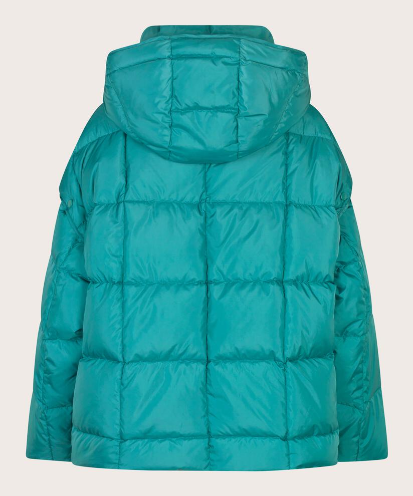 Daunenjacke mit abnehmbarer Kapuze und Ärmeln, Teal