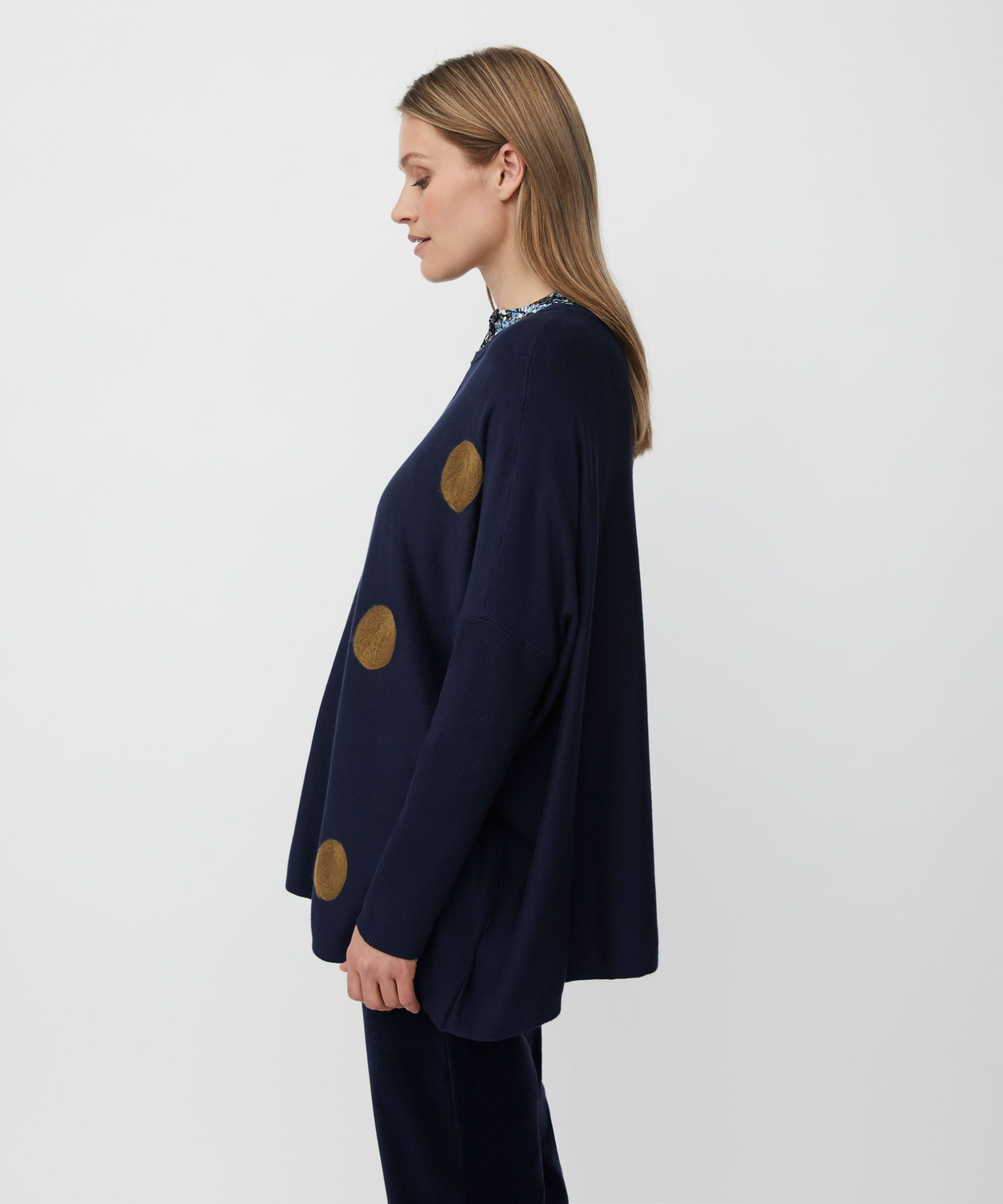 Oversize-pullover Mit Schmalen Ärmeln, Navy Blazer