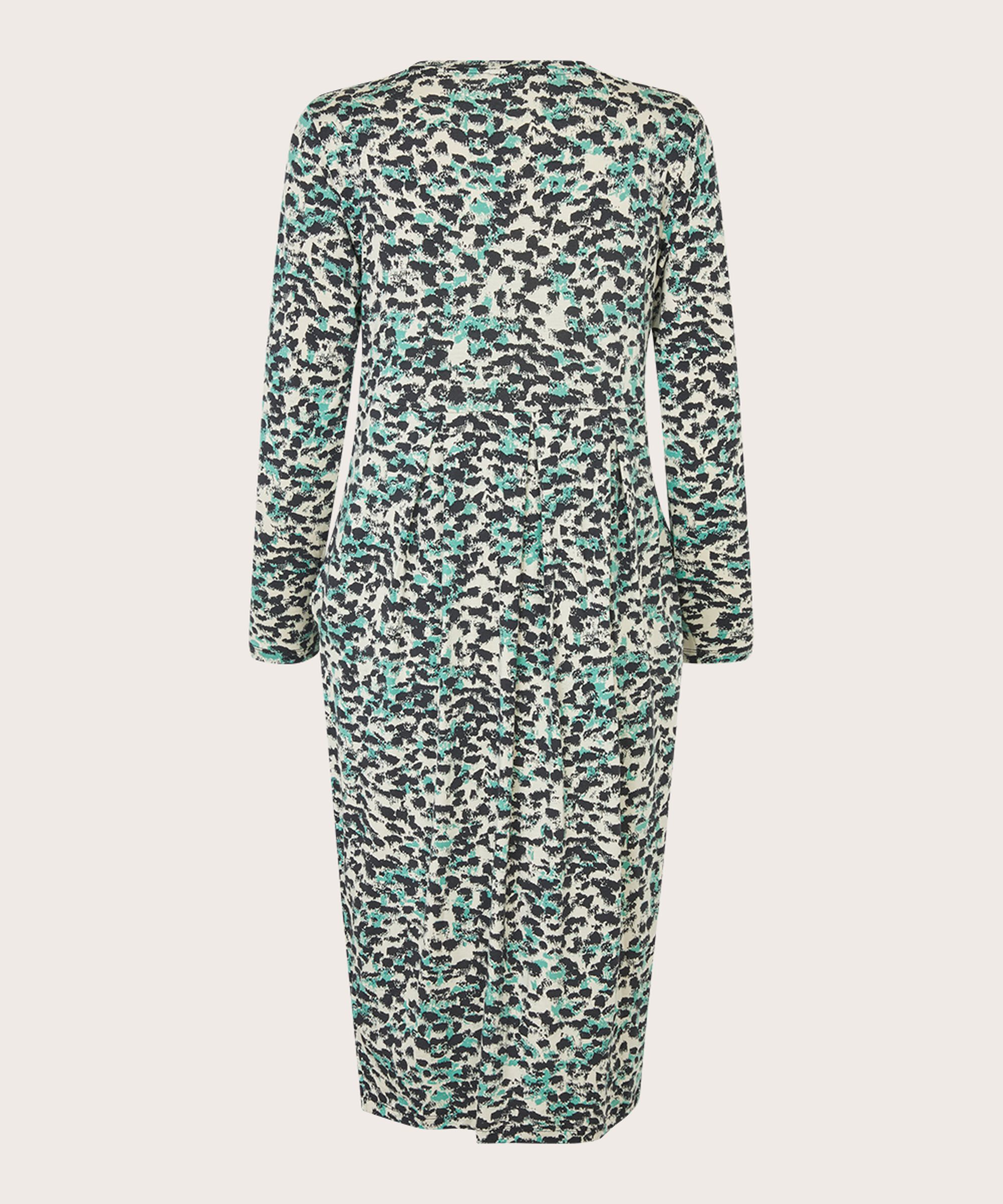 Tulpenkleid aus bedrucktem Jersey, Winter Green