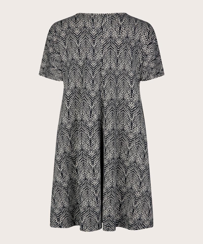 Bedruckte Jersey-Tunika mit kurzen Ärmeln, Black