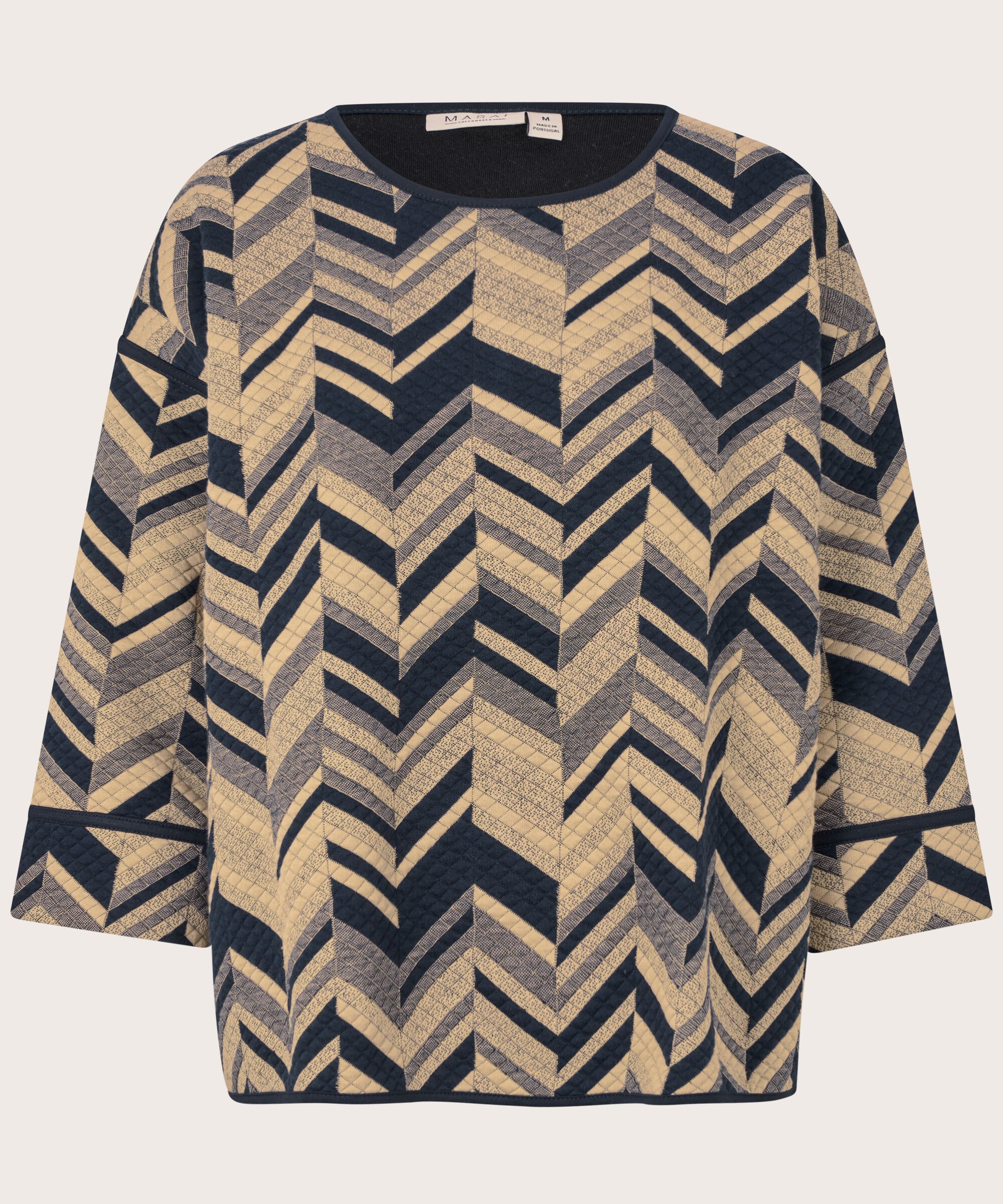 Shirt Mit 3/4-ärmeln Aus Strukturiertem Jersey, Travertine