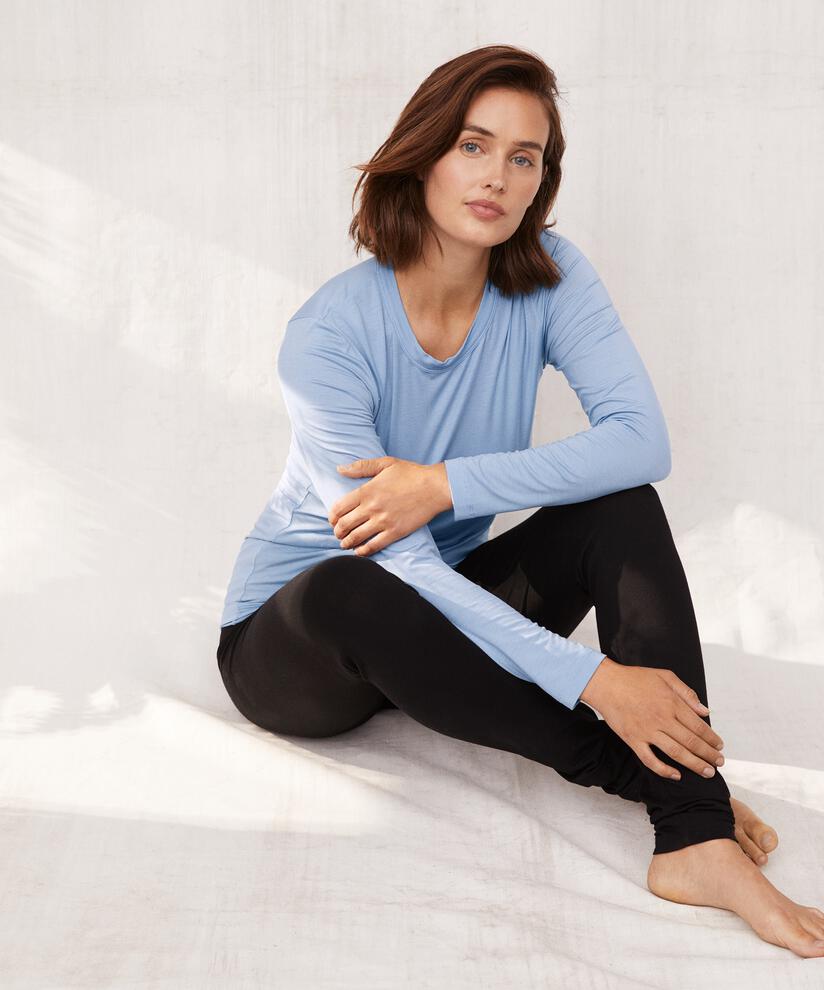 Shirt Mit Rundem Hals, Blue Fog