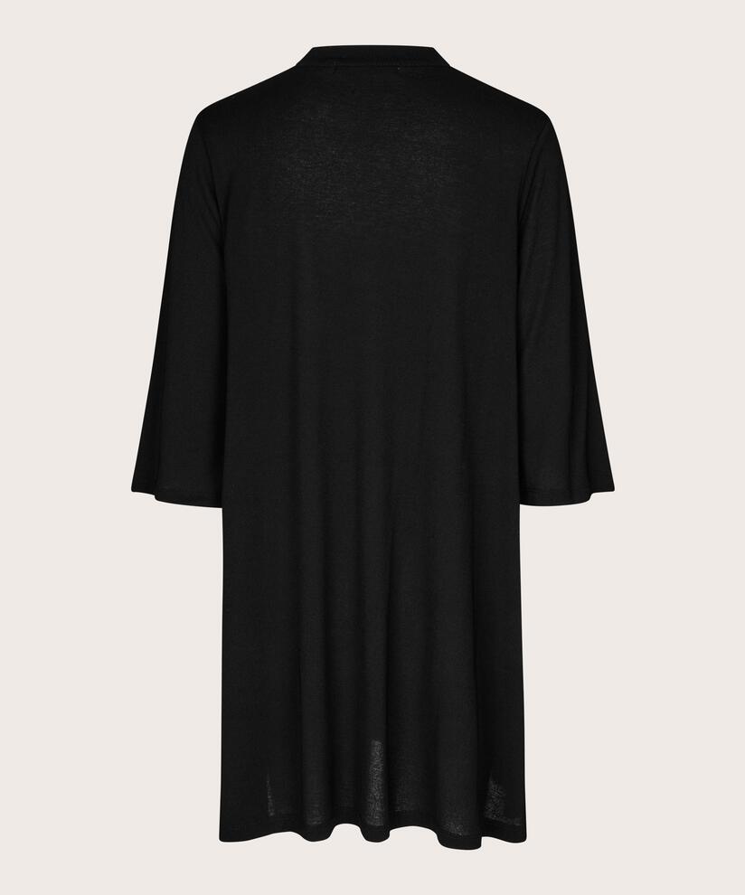 Jersey-Tunika mit Bindebändern am Hals, Black