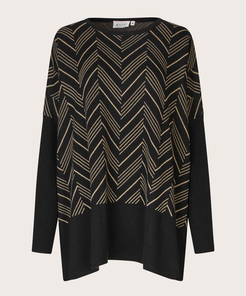 Oversize-Strickpullover mit Glitzerfaden, Black