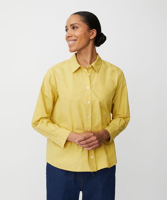 Button-down-hemdbluse Aus Baumwolle, Golden Green