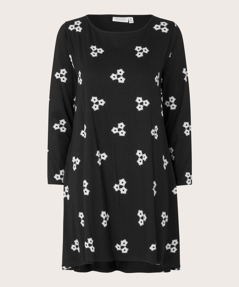 Jersey-Tunika mit weitem Ausschnitt, Black