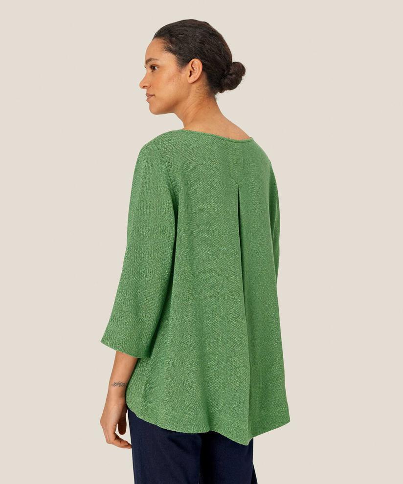Bouclé-Bluse mit 3/4-Ärmeln, D. Grass Green