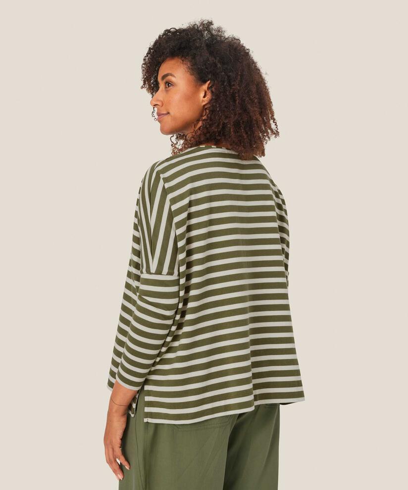Oversize Jersey-top Mit Schmalen Ärmeln, D. Lichen Green